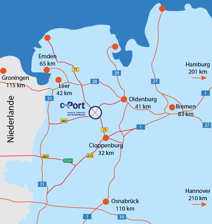 Standort & Flächen – c-Port Küstenkanal